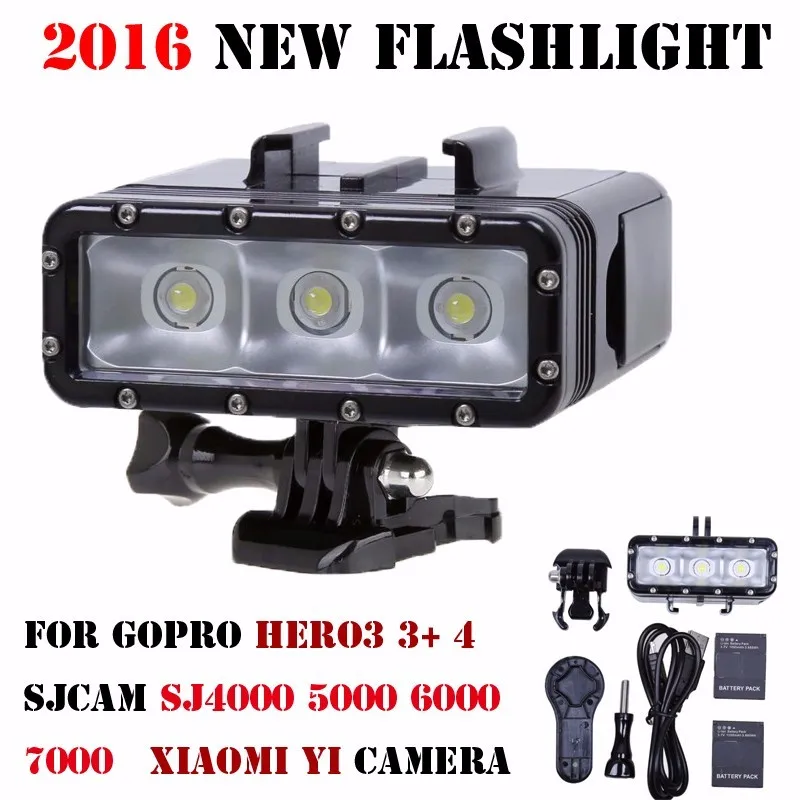 Brave heart hero 4 Светодиодный светильник для подводного дайвинга для GoPro Go pro hero 5 4 3 SJCAM sj4000 Xiaomi Yi аксессуары