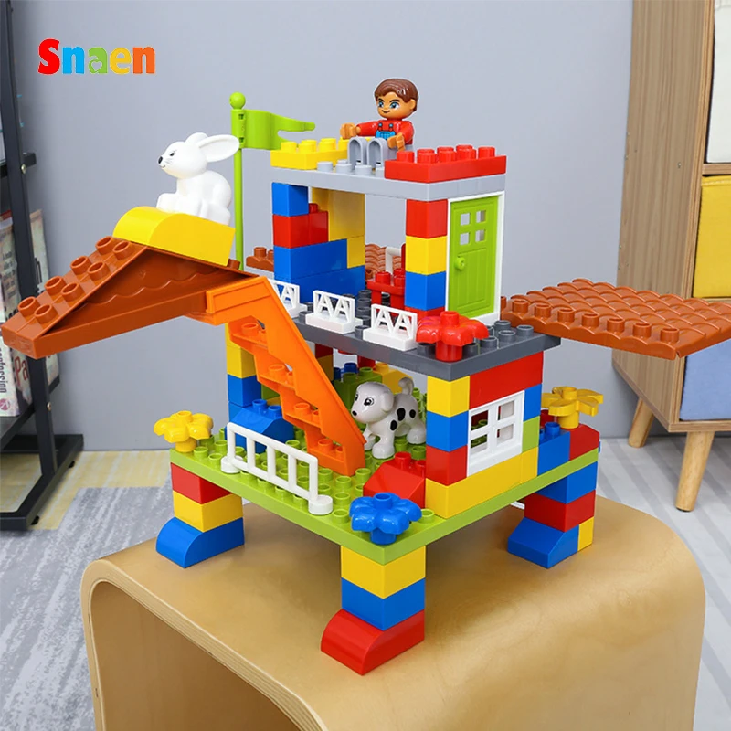 89-178pcs Marble Run Maze Ball Building Blocks Plastic Funnel Slide Assemble Bricks Educational Toy Compatible Legoingly Duploed