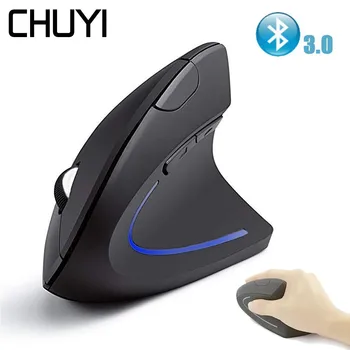 

CHUYI Bluetooth 3.0 LED Wireless Vertical Mouse Ergonomic Office 1600DPI Optical Gaming Mouse With Mousepad For Gamer PC Laptop