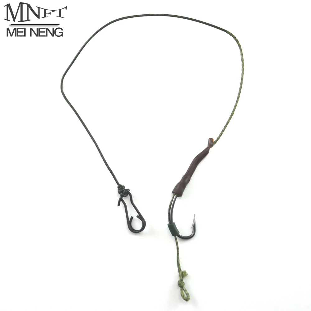 MNFT 10 Set Carp FIshing Combi Rigs Curve Shank Barbed Hooks Teflon ... - MNFT 10 Set Carp FIshing Combi Rigs Curve Shank BarbeD Hooks Teflon PTFE CoateD Green Soft