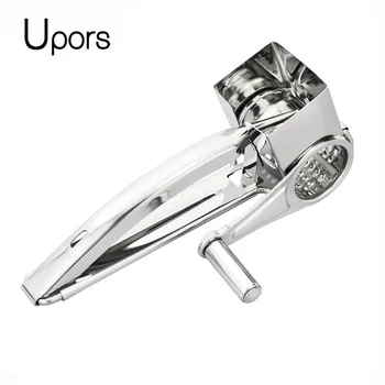 

UPORS Stainless Steel Rotary Cheese Grater 4 Styles Butter Grater Manual Control Cheese Slicer Cutter Butter Shredder