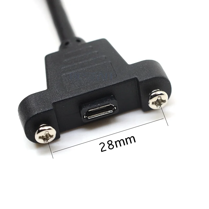 Micro USB 2 0 разъем для Женский Удлинительный кабель 30 см 50 с отверстием крепления на