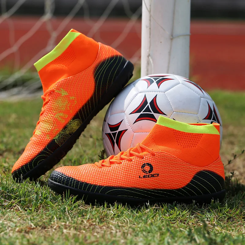 Mens Soccer Boots Cleats Long Spikes Boy Football Boots Outdoor Training Indoor Football Shoes Kid Chuteira Futebol Soccer Shoes