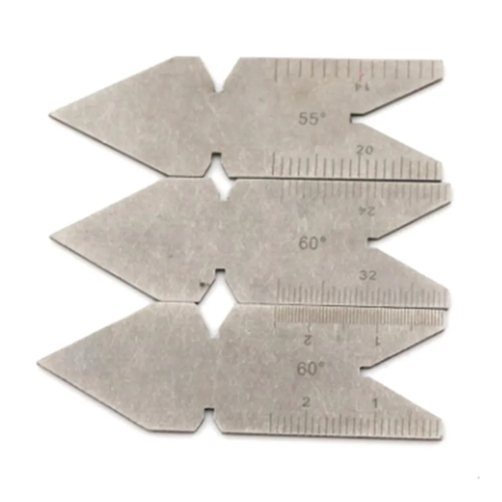 3pcs/ Set 60 / 55 Degree Inch Metric Screw Thread Pitch Gauge Center
