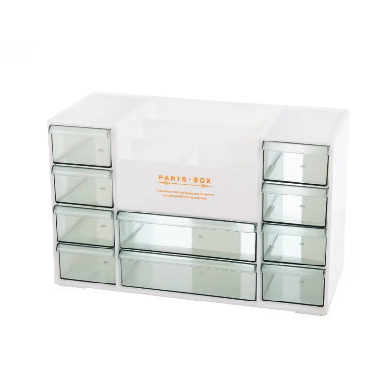 Ящик отделимые косметический Пластик коробка для хранения рабочего Косметика ящик для хранения ювелирных изделий канцелярские макияж инструменты Бакалея Организатор - Цвет: White