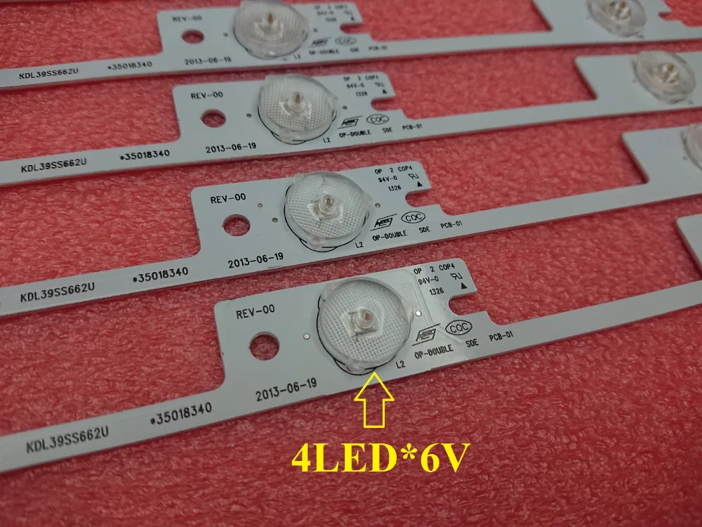 New 50 PCS/lot 4LED*6V 327mm LED backlight strip working for KDL39SS662U 35018339 KDL40SS662U 35019864 | Освещение