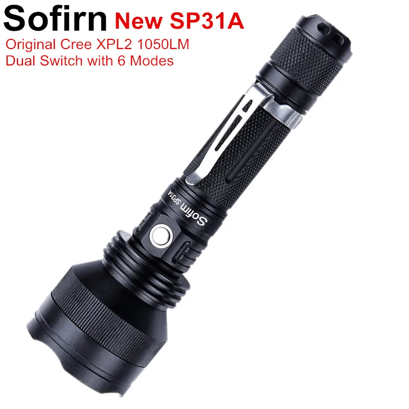 Sofirn SP31A вспышка светильник мощный светодиодный светильник 18650 Cree XPL2 1050lm тактический фонарь светильник высокой мощности лампа 6 режимов велосипедный светильник