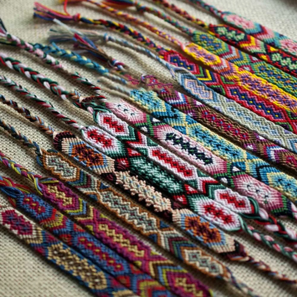 Colorful Woven Braided Bracelet Geneva folk style hand woven bracelet