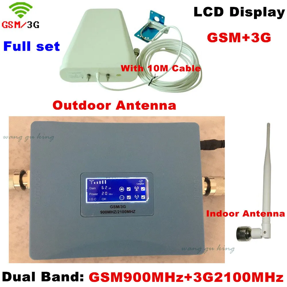 Двухдиапазонный ЖК дисплей GSM 3G UMTS сотовый усилитель 900 повторитель 2100 сигнала