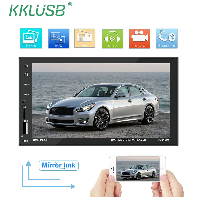 Автомобильный радиоприемник 2 Din HD 7 &quotсенсорный емкостный экран Bluetooth