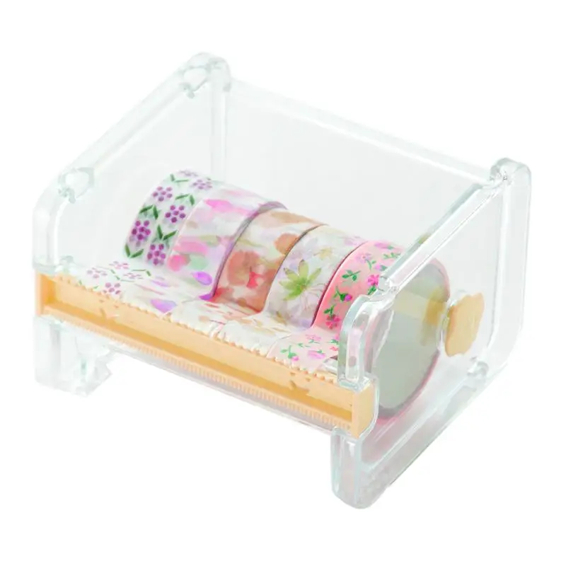 

Simple Creative Yellow Adhesive Tape Dispenser Office Desktop Washi Tape Holder With Tape Cutter Dispenser Supplies Office Tape