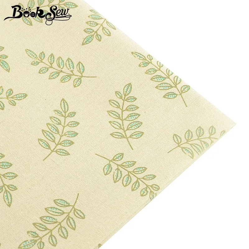 

Booksew Green Leaf Cotton Linen Fabric Meters Canvas Tissu DIY Sofa Cushion Tablecloth Bag Curtain Cabas Telas Patchwork Algodon