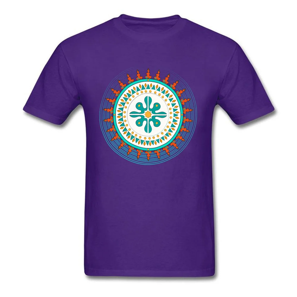 Tibetan Boho Top T-shirts Leisure Short Sleeve High Quality Round Collar 100% Cotton Tops Shirts T Shirt for Men Summer Tibetan Boho purple