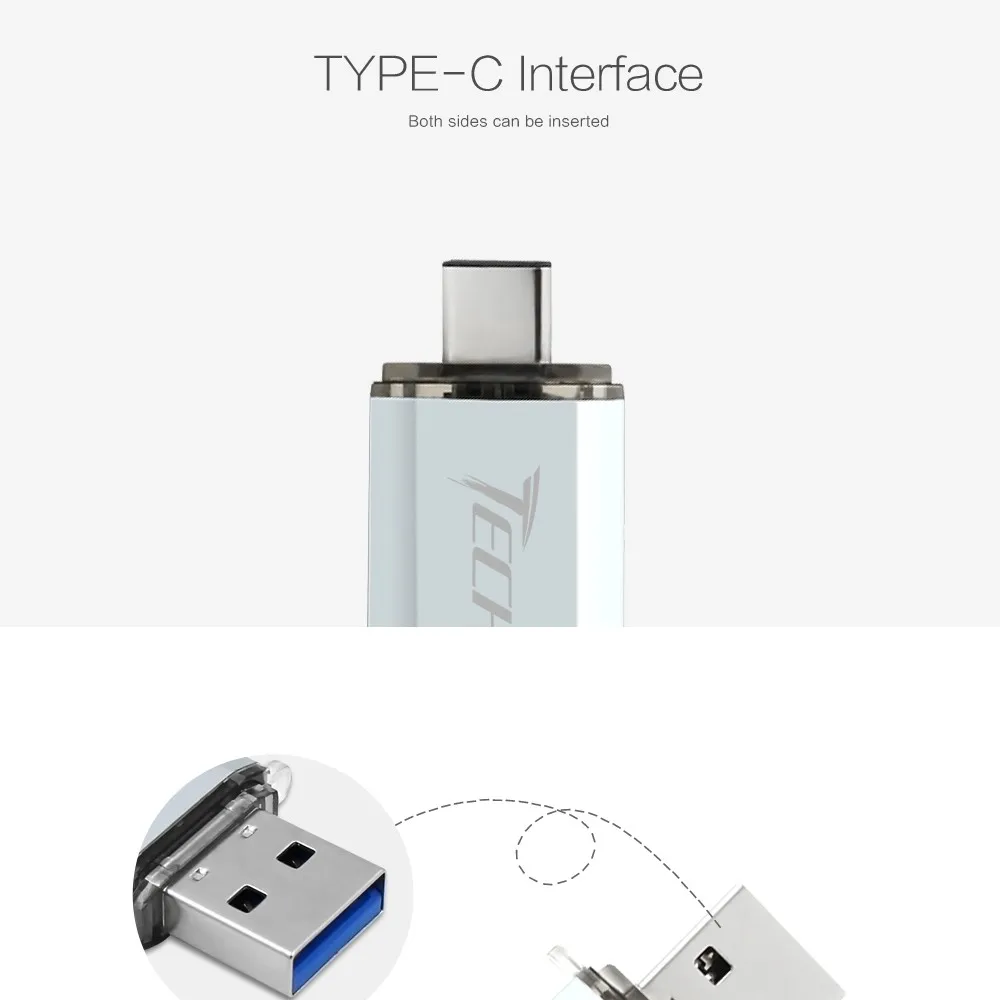 TECHKEY USB 3,0 type-C 3,1 usb флеш-накопитель 3,0 64 Гб металлический пользовательский флеш-накопитель 32 Гб USB флешка 16 Гб для телефонов Micro USB flash type C