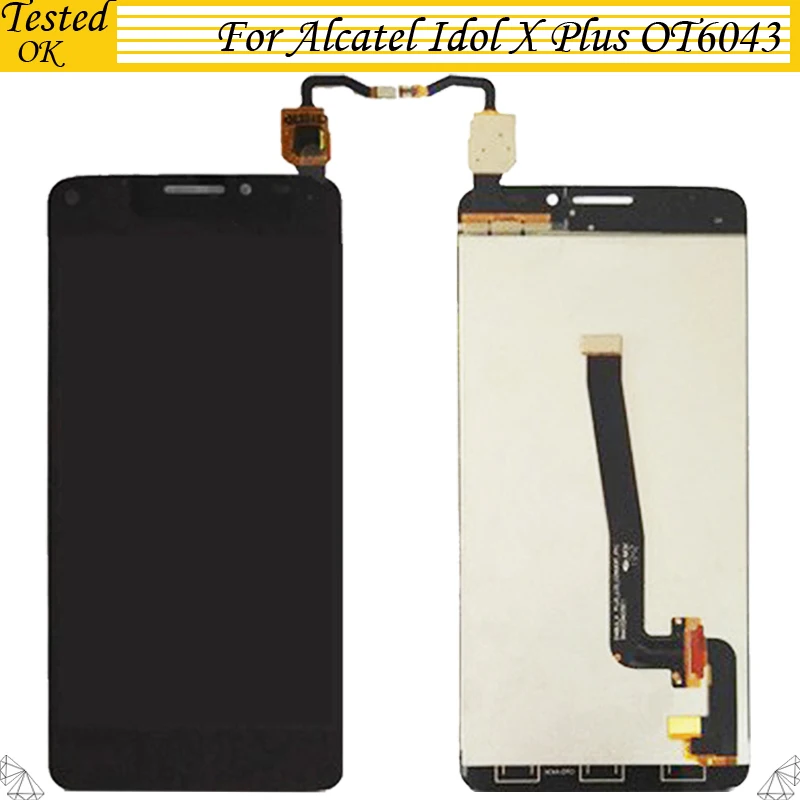 

White Black Color 100% Tested Well For Alcatel Idol X+ X Plus OT-6043 6043 6043D OT6043 LCD Display With Touch Screen Assmebly