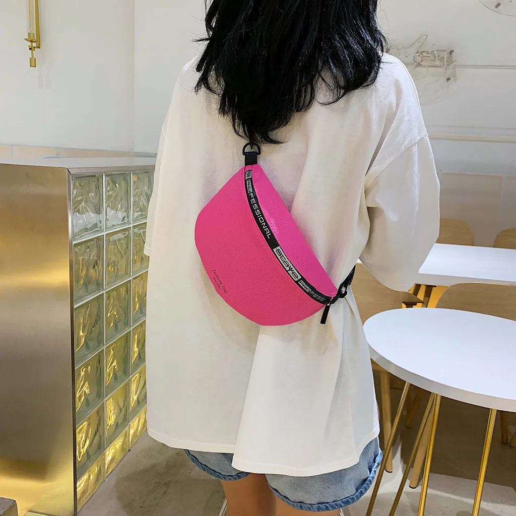 

Waist Bag Women Fashion Letter Print Solid Color Diagonal Cross-Sleeve Shoulder fanny packs bolsa cintura marsupio uomo 2019