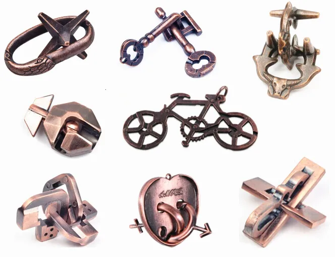 Classic IQ Metal Brain teaser Cast Puzzles Game Toys for Adults Children Kids