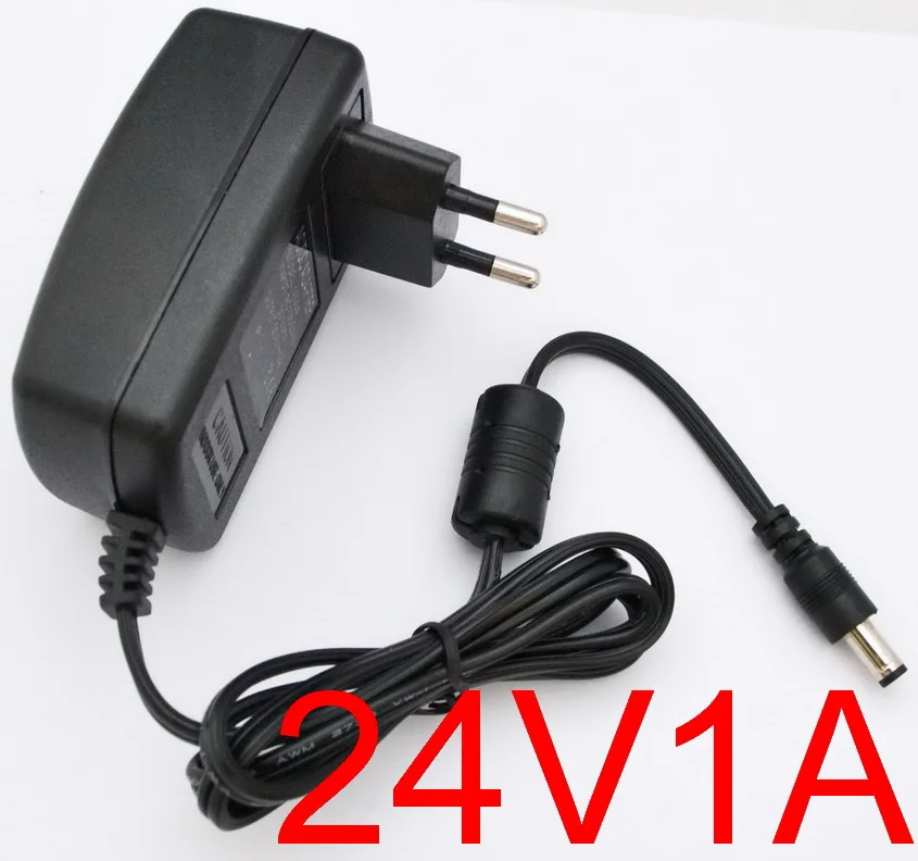 

1PCS High quality DC 24V 1A IC program AC 100V-240VConverter Switching power adapter 1000mA Supply EU Plug DC 5.5mm x 2.1-2.5mm