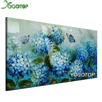 

YOGOTOP large diy diamond Cross Stitch Blue Hydrangea Flowers 5D Mosaic diamond painting full diamond Embroidery Patterns YY805