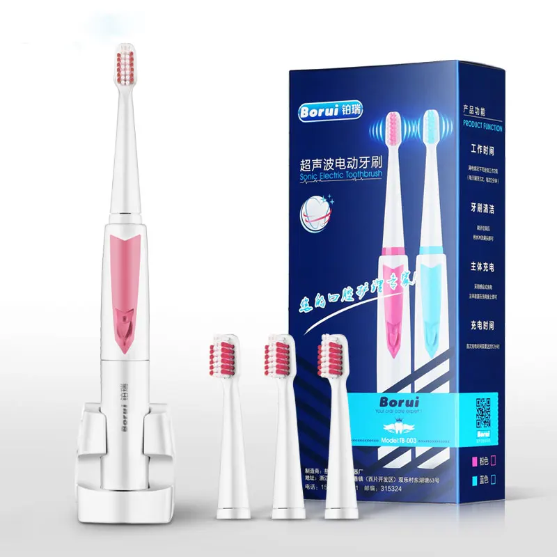 

Electric Toothbrush Ultrasonic Rechargeable Electric Tooth Brushes Oral Hygiene 3 Replacement Brush Heads
