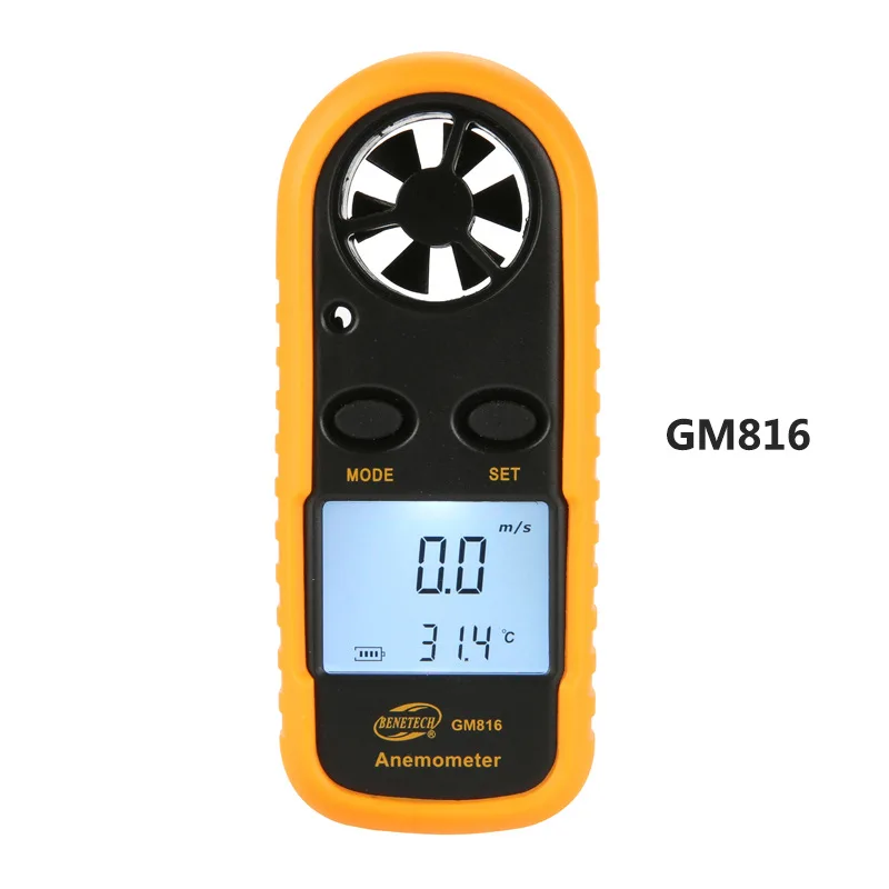 

GM816 Digital anemometer, hand-held wind speed measuring instrument, wind temperature wind tester