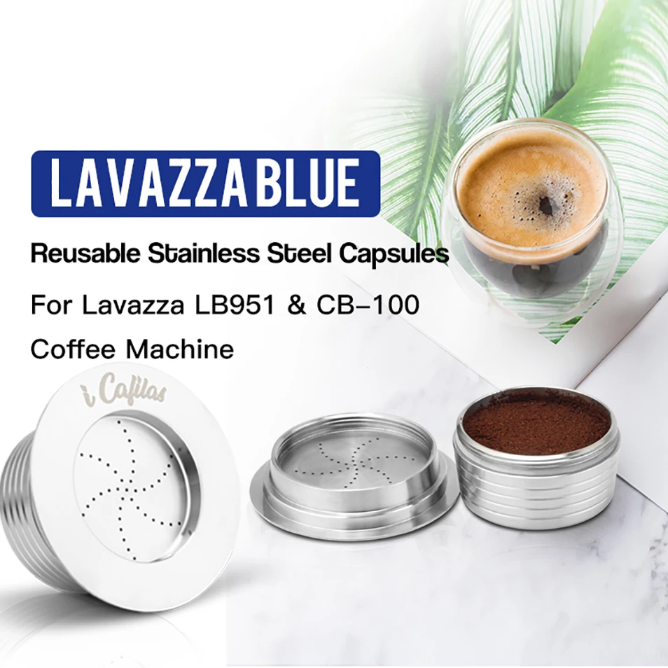 Многоразовые фильтры для кофе Lavazza синего цвета из нержавеющей стали для Lavazza LB951& CB-100, многоразовые капсулы для кофе