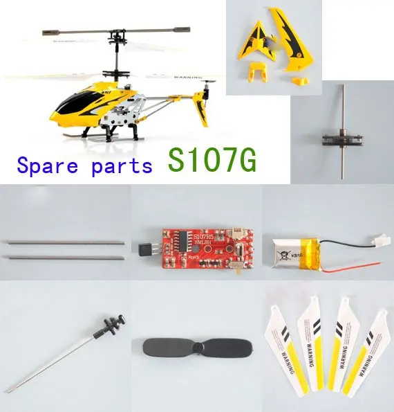 All Spare Parts For Syma 3CH Gyro metal RC plane RC helicopter S107g