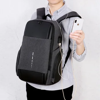 

NEW Casual waterproof men fashion laptop backpack with usb canvas business male high quality backpacks shoulder for men