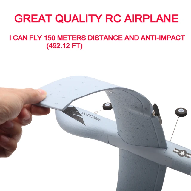 RC Plane 20 Minutes Flight Time Glider Toy Plane With LED 2.4G Remote Control Hand Throwing Wingspan Kids RC Jet Airplane Foam 2
