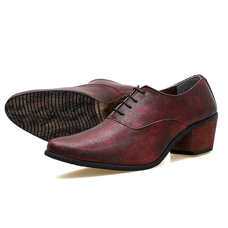 Dedo Dos Para Rendas Do Apontado Sapatas Homens blue Escritório Até Vintage Black gray Sapatos Oxfords wine De Vestem Se Red Os 4vXSq
