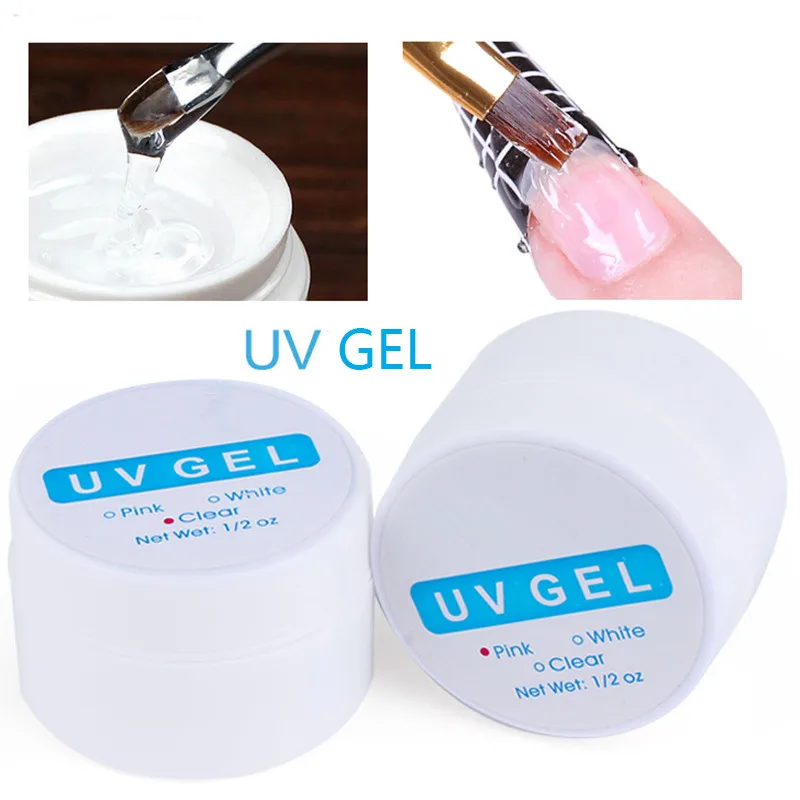 3 opciones de Color rosa blanco claro transparente UV Gel Builder uñas arte consejos Gel manicura extensión de Gel de uñas etiqueta engomada