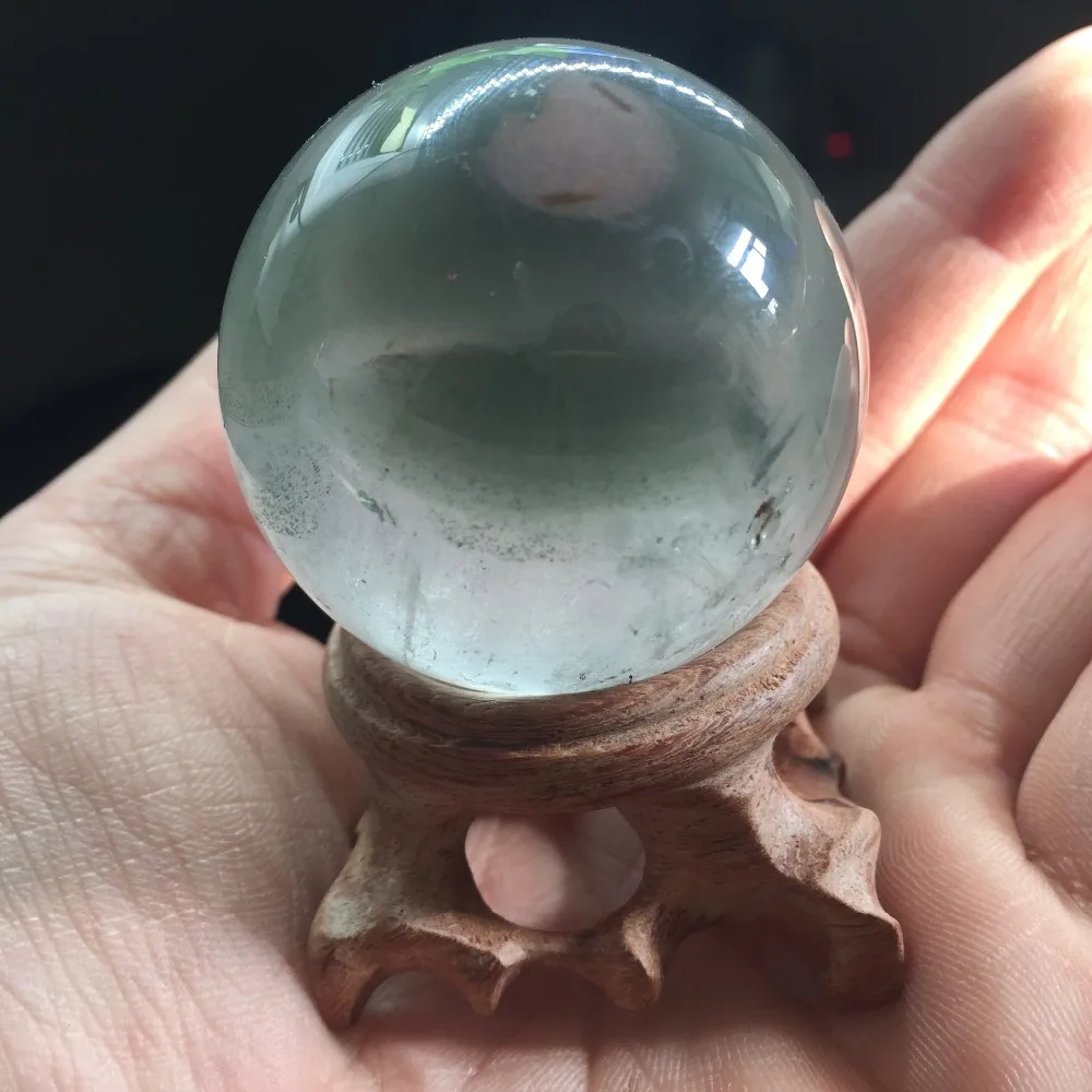 37mm Hot Sell Magic Crystal Ball Natural Green Phantom Quartz FengShui