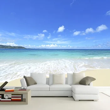 

Photo Wallpaper Modern Seaside Landscape Murals Living Room Bedroom Home Decor HD Blue Sky Scenery Wall Paper 3D Papel De Parede