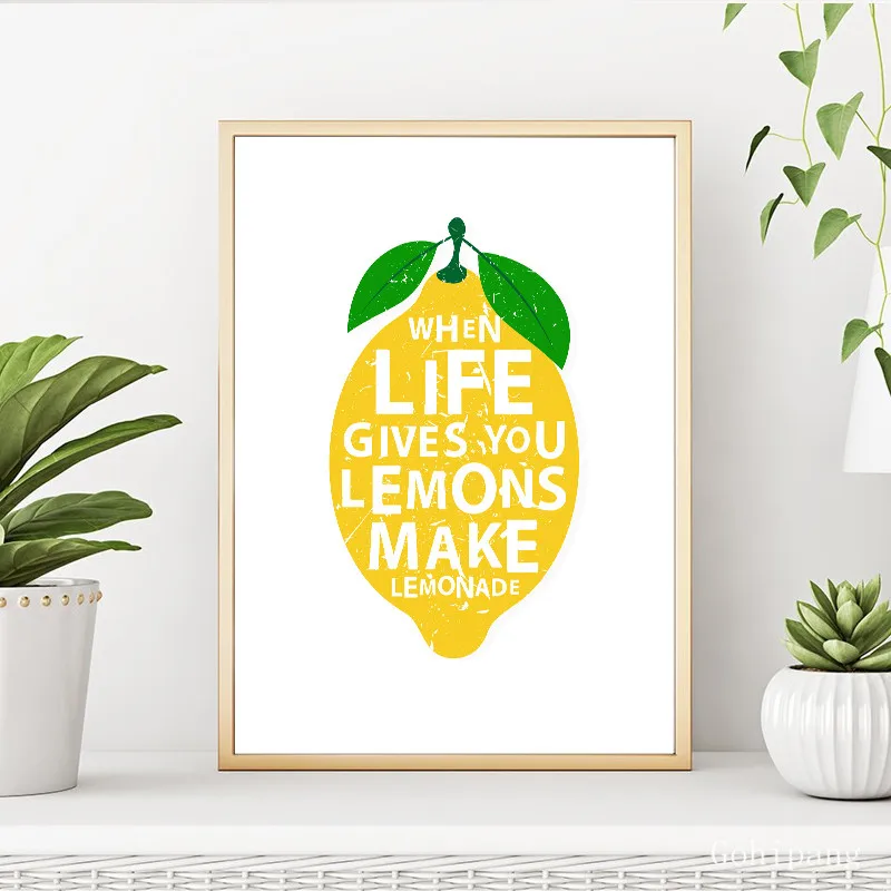 Modern When Life Gives You Lemons Make Lemonades Kitchen Decor Canvas Painting Prints Poster Wall Art Pictures Home Decorative