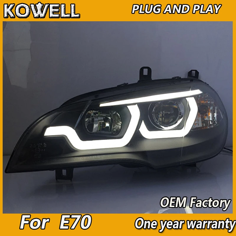 Фары головного света KOWELL для X5 фар 2007 2013 E70 фары ангельские глазки светодиодный