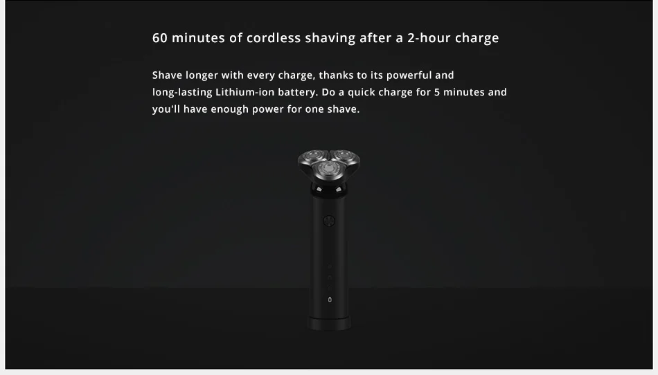 Xiaomi Mijia, электрическая бритва, вращение на 360 градусов, бритва с 3 головками, 3D поплавок, бритва с usb-зарядкой, водонепроницаемая, удобная, чистая, бритва, борода