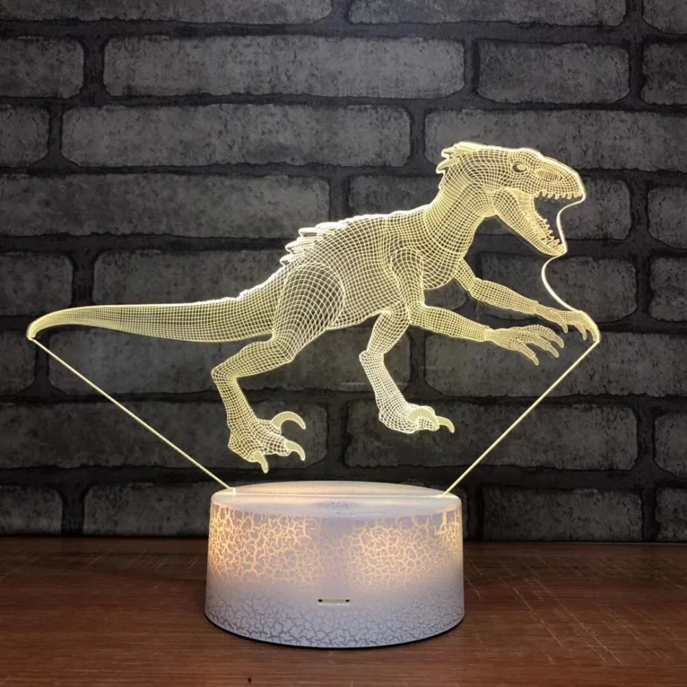 Подарок Raptor тираннозавр рекс динозавр 3D ночной Светильник настольная лампа 7