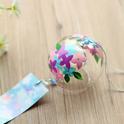 9 colors flower Романтические Стеклянные Колокольчики сакуры в японском стиле edo, украшение для балкона, колокольчики, подарки для девочек - Цвет: 9 colors flower