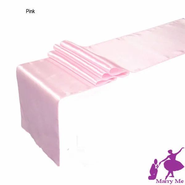 25pcs Wholesale Pink Satin Table Runner For tablecloth decoration