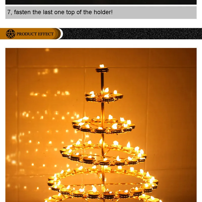 metal 7 tiers 108 candle holder lotus shape14