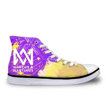 THIKIN Marcus And Martinus/высокие женские парусиновые туфли на плоской подошве со шнуровкой, обувь на плоской подошве, модная женская обувь с популярными звездами