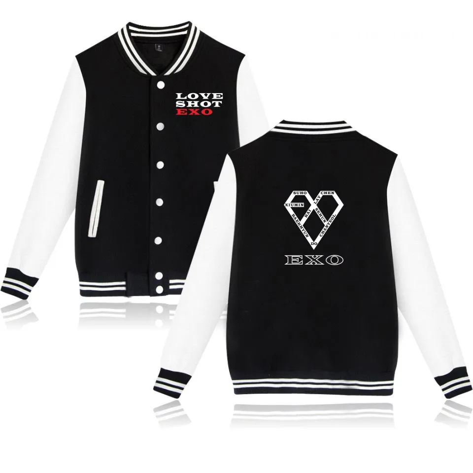 EXO LOVESHOT Kpop бейсбольные куртки для женщин и мужчин корейский Moleton толстовки