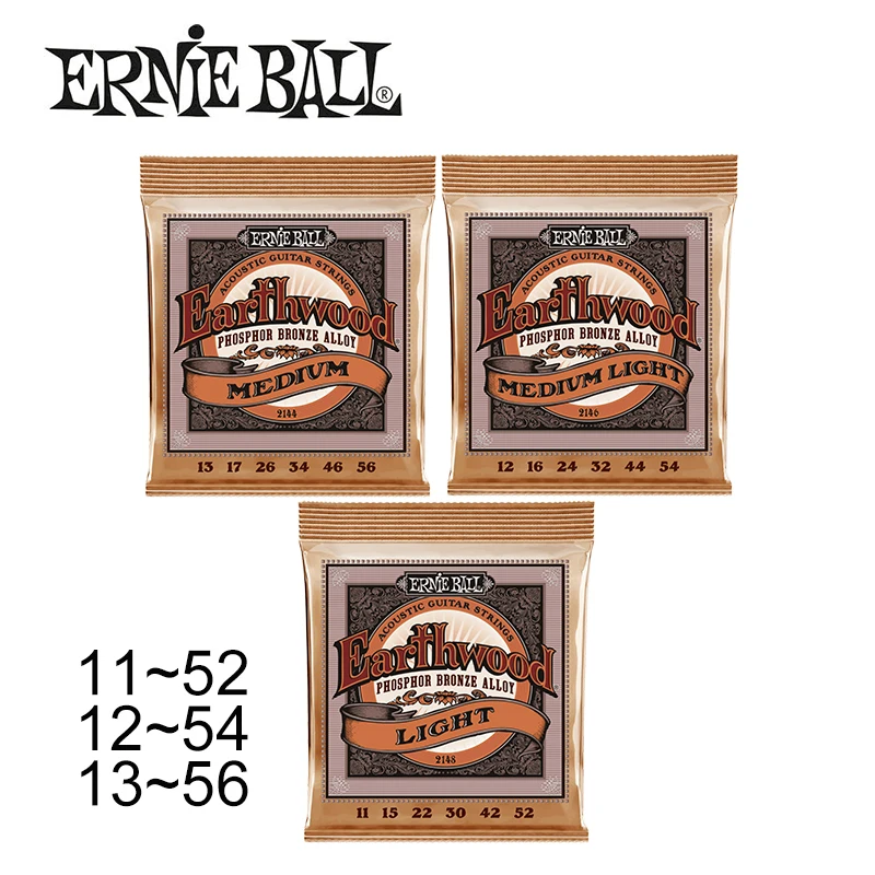 Оригинальные струны Ernie Ball 2148 2146 2144 из фосфорного бронзового сплава Earthwood для