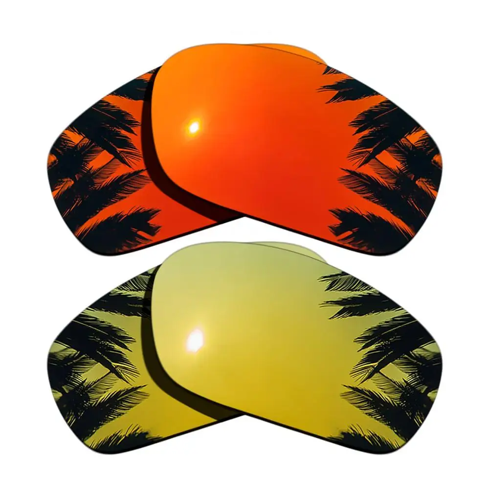 Поляризованные зеркальные покрытие Сменные линзы для-Oakley десять рамка мульти-Цвета - Цвет линз: Orange Red-24K Gold