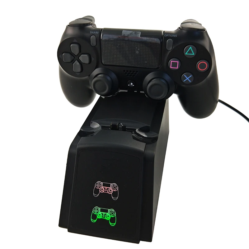 TENZERO Stand Double Handle Wireless Charger LED USB Charging Dock Station Stand For Playstation 4 Controller PS4 Slim Gamepad  