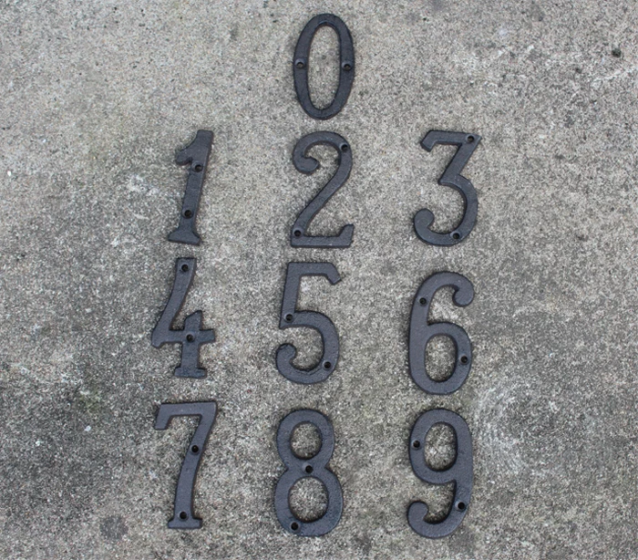 House Door Alphabet Letters /& Numbers Cast Wrought Iron Black Antique