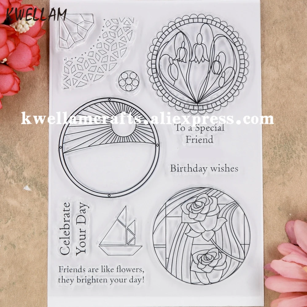 

Flowers Birthday Wishes Celebrate Special Friend Scrapbook photo cards rubber stamp clear stamp transparent stamp 9062410
