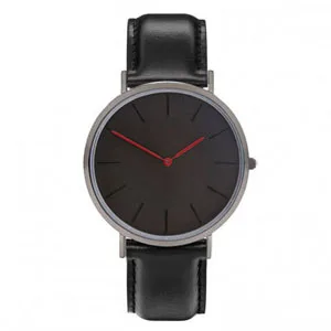 Черный Чехол черный циферблат уход за кожей лица дизайн часы с кварцевым механизмом - Цвет: red black strap