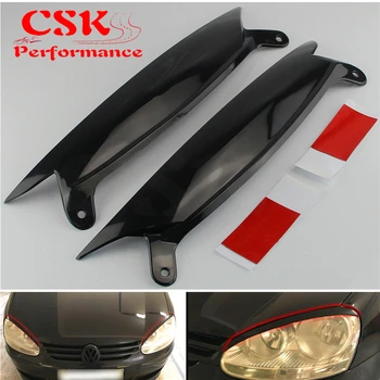

Black ABS Unpainted Headlight Eyelid Eyebrow Cover Fits For 04-09 Volkswagen Golf Mk5