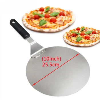 

25.5inch Round Pizza Peel Stainless Steel Baking Shovel Paddle Cake Lifter Transfer Tray for PizzE Bread Cake Pie
